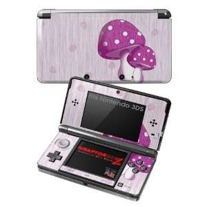 Nintendo 3DS Skin   Mushrooms Hot Pink