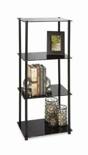 Midnight Classic Glass 4 Tier Tower Shelf (Black) 095285410095  