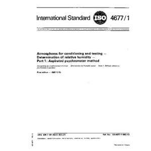   Part 1: Aspirated psychrometer method: ISO TC 125:  Books