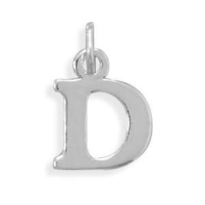    Sterling Silver Charm Pendant Alphabet Letter Initial D: Jewelry