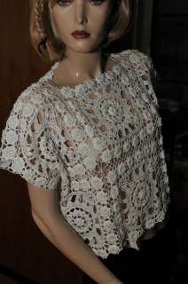   New Crochet Top Made With Lims Exclusive Old Vintage Lace One Size