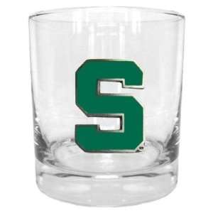  Michigan State Spartans Rocks Glass   NCAA College 