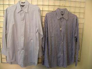 LOT OF 2 PIATTTELLI/FACONNABLE Blue/Plaid Shirts XL  