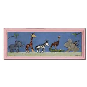  Safari Parade   Pink Frame Art by Doodlefish Kids Baby