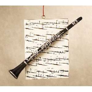 Clarinet with Music Christmas Ornament 