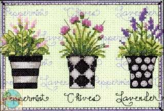 Cross Stitch Kit ~ Herb Trio Pots Garden Potted Herbs  
