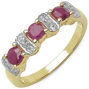   Ruby and 0.02 ct. t.w. Genuine Diamond Accents Sterling Silver Ring