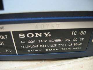 Sony TC 20 Electret Condenser Mic/Cassette Recorder  