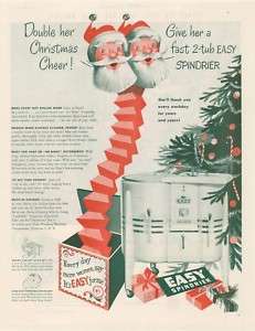1950 Easy Spindrier washing machine Christmas print AD  