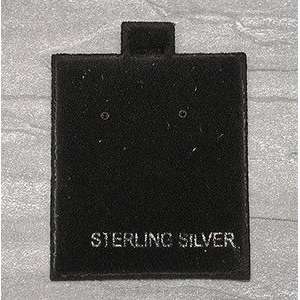 100 Silver Black Velvet Earring Jewelry Puff Pad Cards  