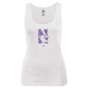  Northwestern Wildcats Womens White adidas Mascot Stripes 