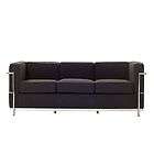 Le Corbusier Style LC2 Sofa in Dark Gray Wool
