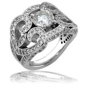  Ladies vintage style diamond ring setting with heart 