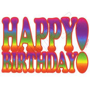 Birthday Rainbow Edible Cake Topper Decor Image  