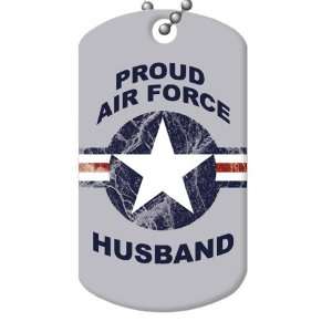  Proud Air Force Husband Dog Tag and Chain 