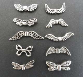 50X MIX Tibetan Silver Lovely Angel Wing Beads  