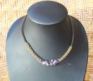 Handmade Craft NECKLACE Brass Studs Beads Stones 18  