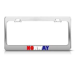 Norway Flag Country license plate frame Stainless Metal Tag Holder