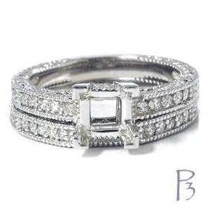  .50CT Princess Cut Diamond Engagement Ring Setting 14K 