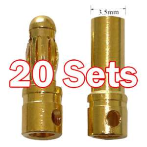 20 Sets 3.5mm Gold Bullet Connector plug for RC battery  