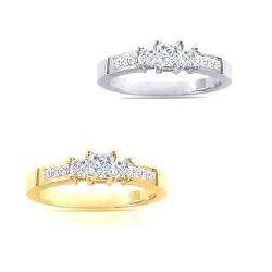 14k Gold 1/2ct TDW Princess Diamond Engagement Ring (J K, SI1 SI2 