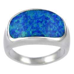 Sterling Silver Blue Opal Ring  Overstock