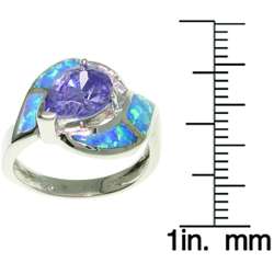 Sterling Silver Opal and CZ Magnificent Ring  