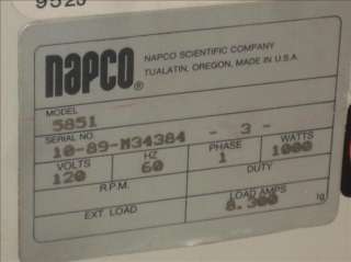 NAPCO NATIONAL APPLIANCE 5851 VACUUM VAC OVEN 12X19X12  