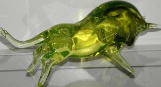   Huge Vintage Salviati Murano Italian Canary Art Glass Bulls NR  