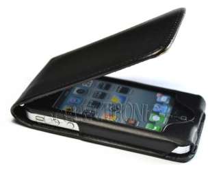 New Black Flip Leather Hard Case Cover for iPhone 4 4G  