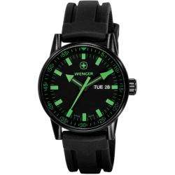 Wenger Mens Commando Day Date Green Black Dial Watch   