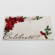   Holiday Fabric Placemats Poinsettia OR Cardinal 3 Styles Upick NEW