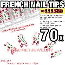 70 pcs Acrylic False Nail Tips   30 Flora Style Design  