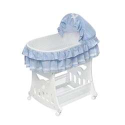   in 1 Blue Bassinet and Cradle with Toy Box Base  