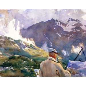 Oil Painting Artist in the Simplon John Singer Sargent Hand Painted 