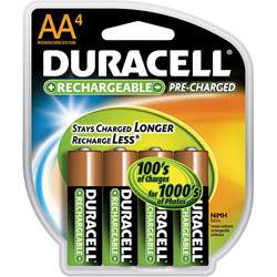 Duracell Pre charged Rechargeable AA Batteries 4 Pack  