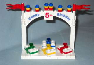 CUSTOM LEGO HAPPY 5TH BIRTHDAY CAKE TOPPER & GIFTS, NEW  
