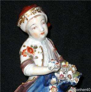 Rare antique 18thc Century English Derby Porcelain Figurine girl chid 