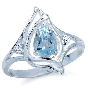 REAL Citrine & Blue Topaz 925 Sterling Silver Ring  