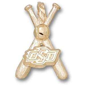 Oklahoma State University OSU Bats Pendant (Gold Plated):  