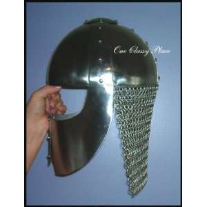 Warrior Knight Helmet W/ Gladiator Chain Maille 
