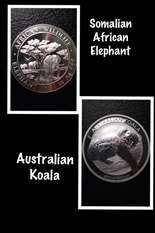 2012 1 oz. .999 Silver Somalia Somalian African Elephant, BU, Proof 