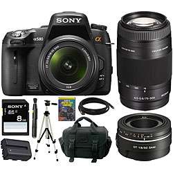   Alpha 580L 16.2MP DSLR Camera with 18 55 SAL75300 and SAL50F18 Lenses