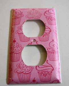 Pink Cupcakes Outlet Cover Plate   Very Cute  