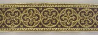    woven in metallic gold and cappuccino on a dark brown background