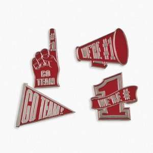   Team Pins   Red   Novelty Jewelry & Pins & Buttons 