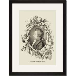  Black Framed/Matted Print 17x23, Wolfgang Amadeus Mozart 