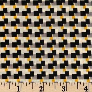  56 Wide Cotton Lawn Squares Yellow/Black/White Fabric By 