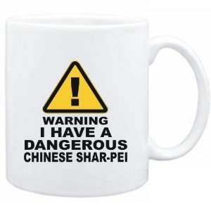  Mug White  WARNING : DANGEROUS Chinese Shar pei  Dogs 