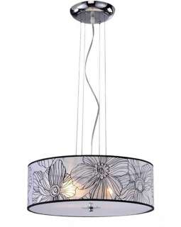   Drum and White Shade Ceiling Chandelier Lamp Fixture NWO1036  
